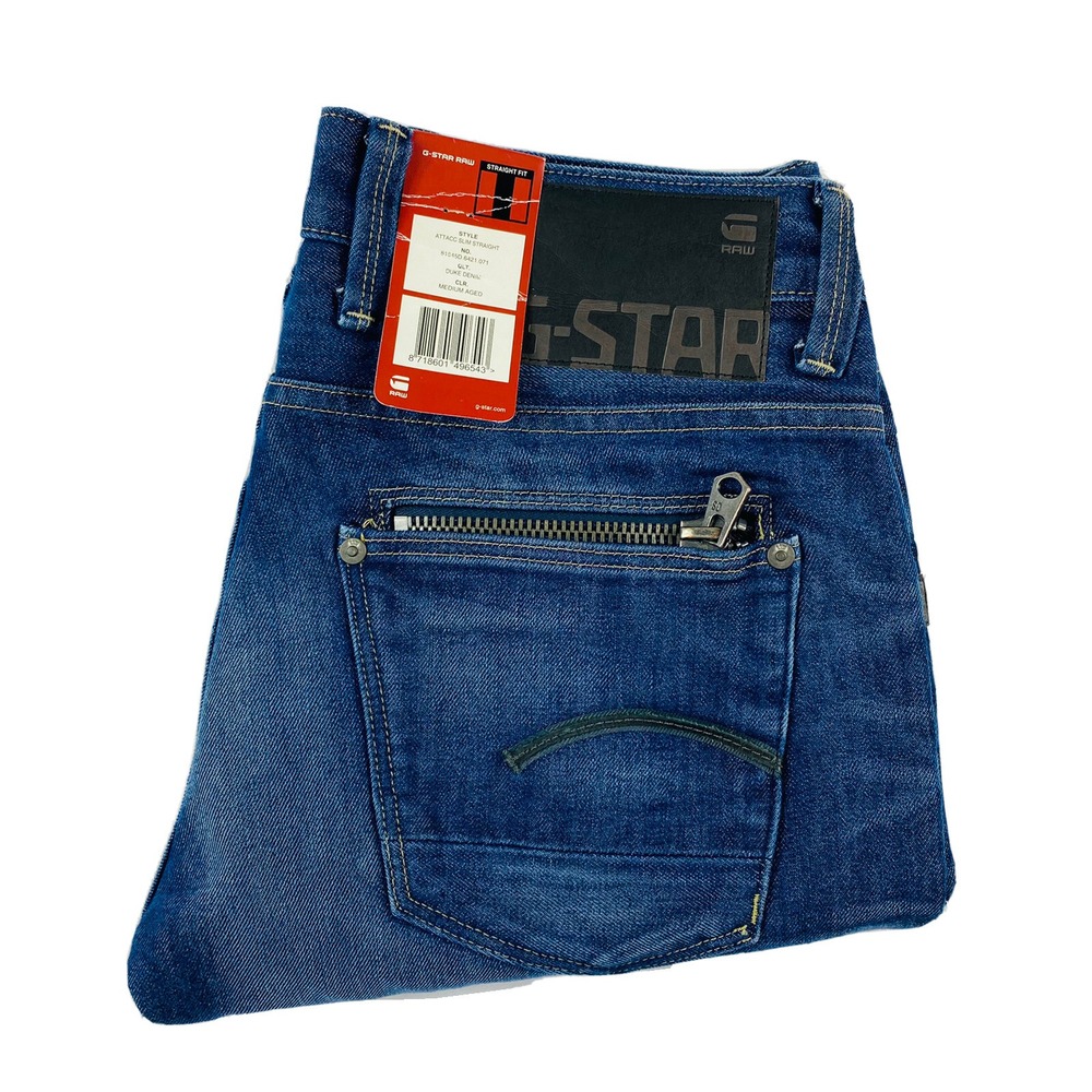 G-Star RAW Attacc Slim Straight Duke Denim Jeans Medium Wash Mens 29x30 NWT